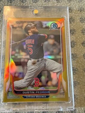 Dustin Pedroia Boston Red Sox Gold Chrome Baseball Card